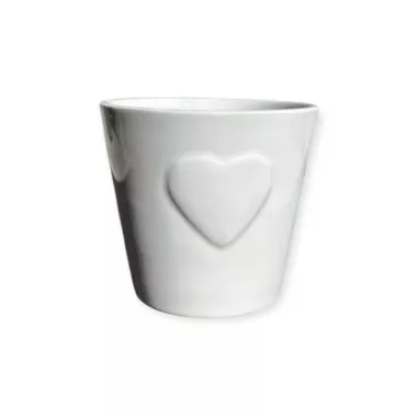 Petit pot coeur blanc
