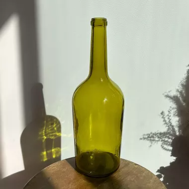 Vase bouteille vert olive